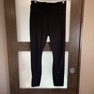 Athleta Black Persistence Laser Cut 7/8 Tight Leggings Womens‎ Yoga Size S
